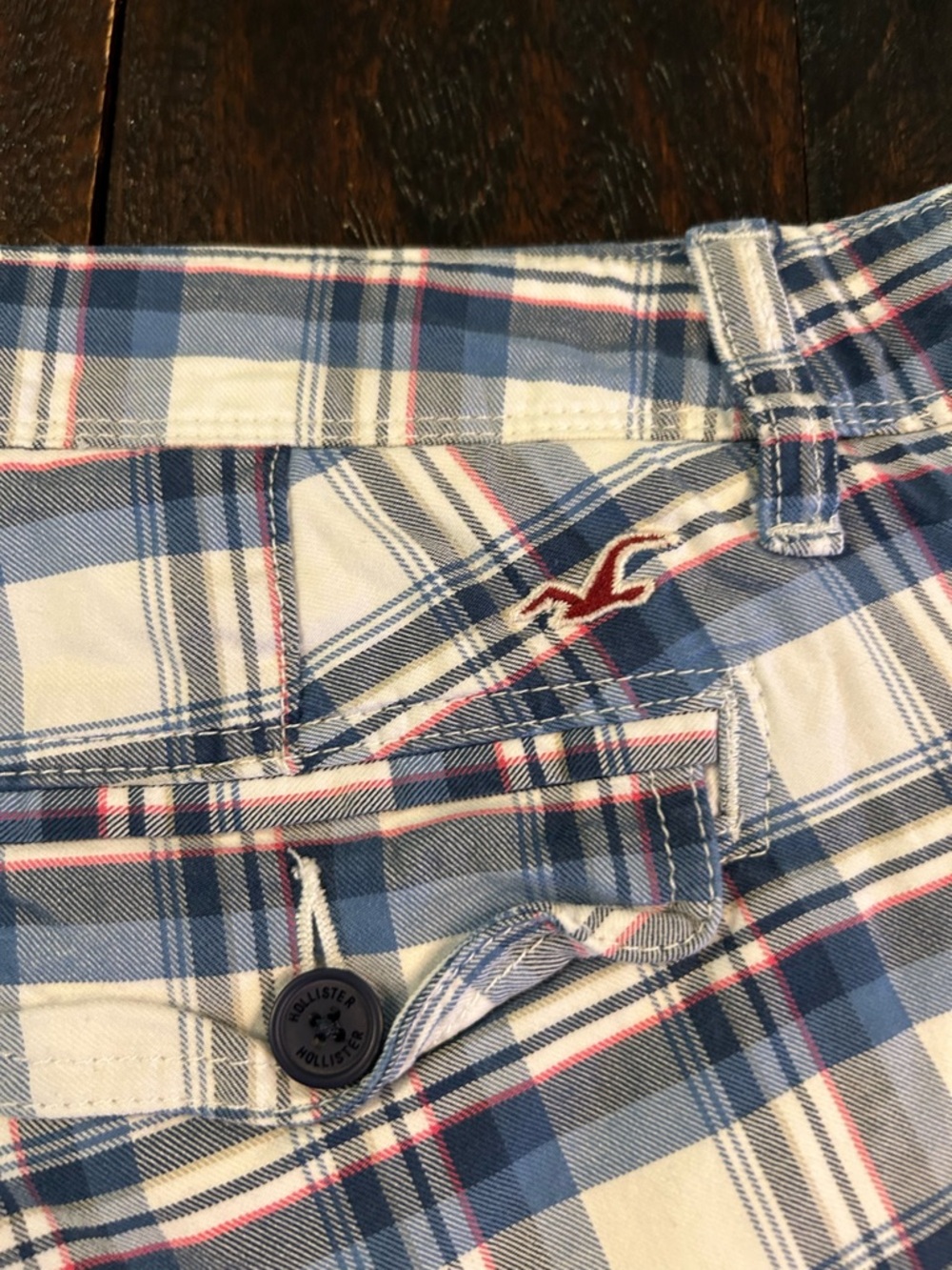 Hollister Y2K Vintage Low Rise Blue Plaid Micro Mini Shorts - Picture 6 of 10